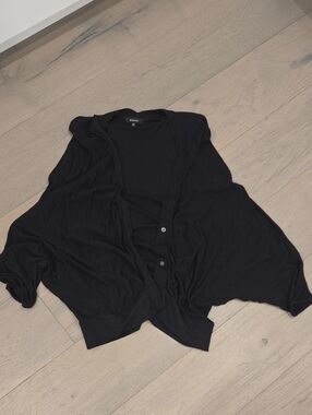 Babaton Black Draped Open-Front Women's Cardigan